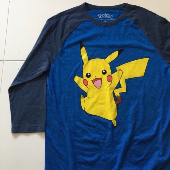 Pokemon Men's Blue Baseball Tee New - Picture 4 of 8